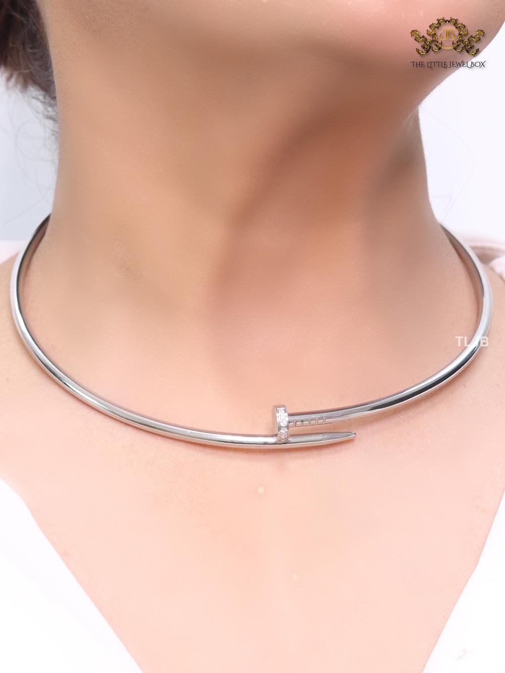 Platinum screw necklace