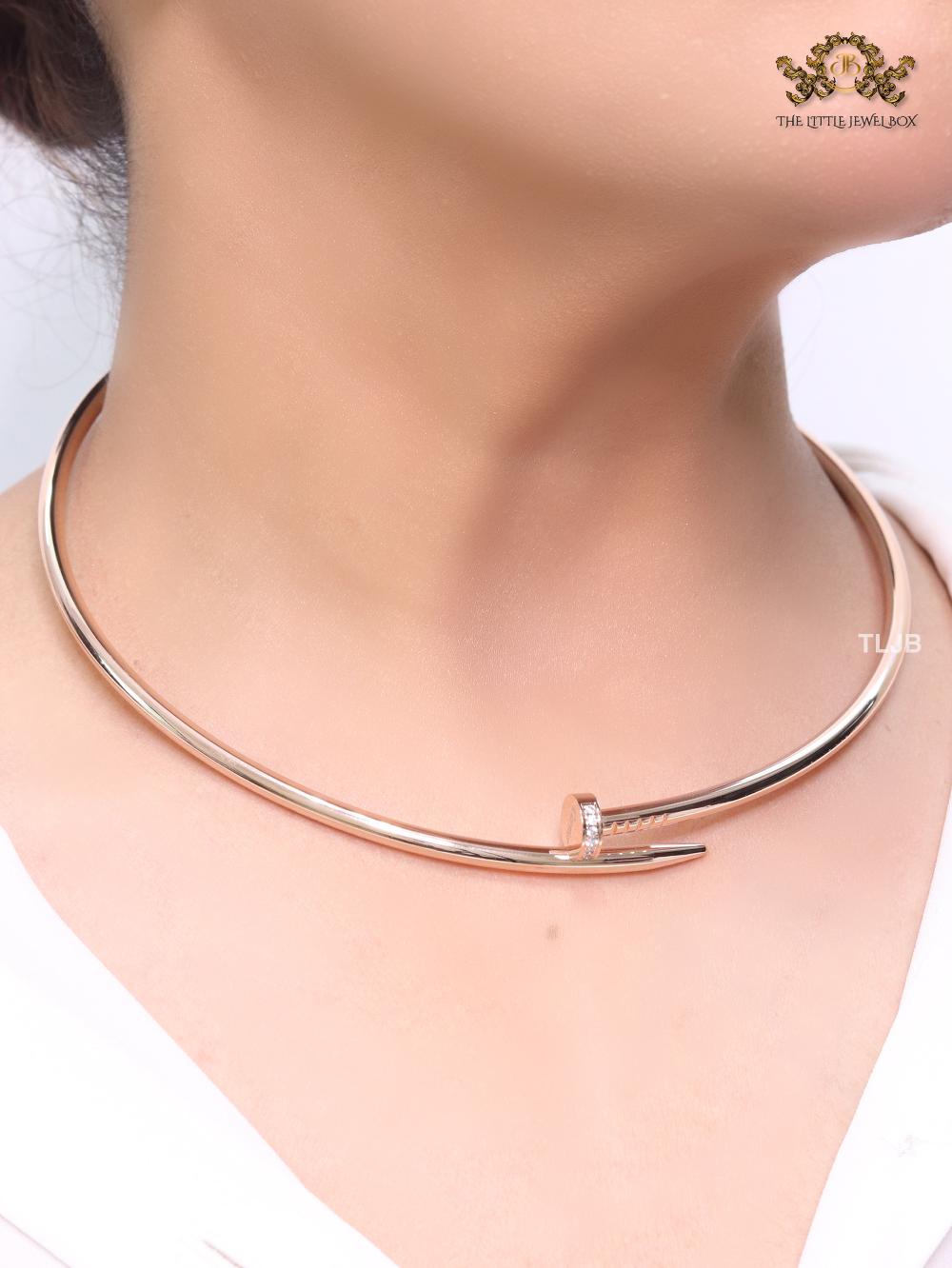 Rose gold screw necklace