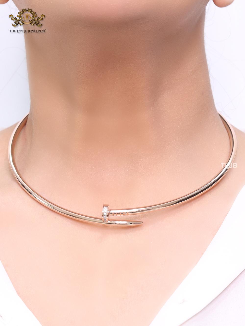 Rose gold screw necklace