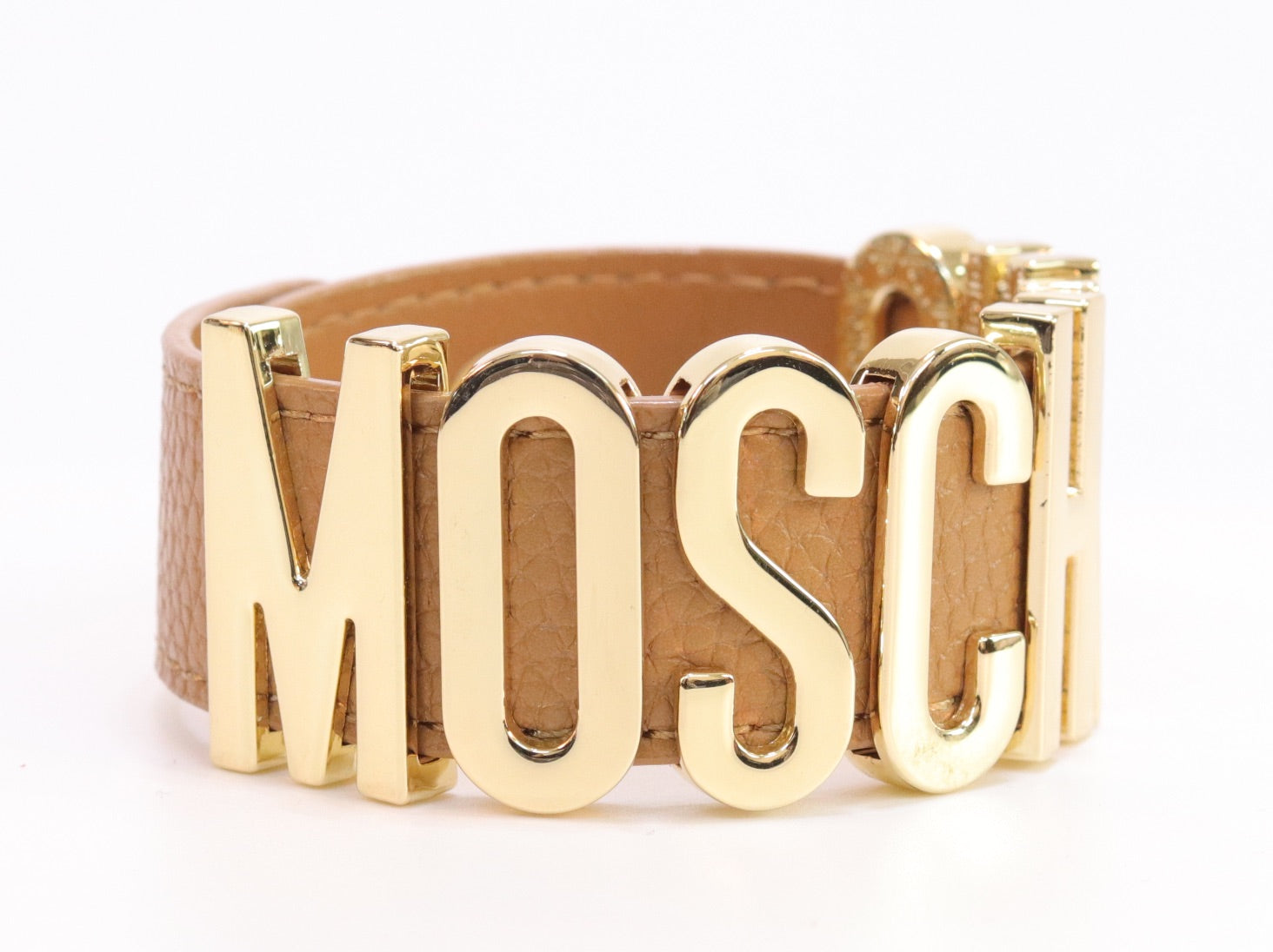 Alphabet M tan colour bracelet in gold finish