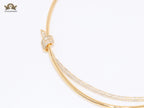 Alphabet T and Co Double line stiff Choker in gold