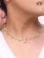 Alphabet L &V MOP neck chain