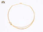 Alphabet T and Co Double line stiff Choker in gold