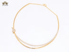 Alphabet T and Co Double line stiff Choker in gold