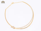 Alphabet T and Co Double line stiff Choker in gold