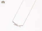 Alphabet T and Co Knot Neck Chain in Platinum