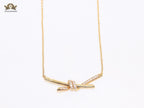 Alphabet T and Co Knot Neck Chain in Rose Gold