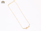 Alphabet T and Co Knot Neck Chain in Rose Gold