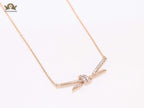 Alphabet T and Co Knot Neck Chain in Rose Gold