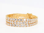 Triple Stacked CZ bracelet in gold finish