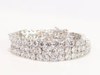 Triple Stacked CZ bracelet in platinum finish