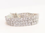 Triple Stacked CZ bracelet in platinum finish