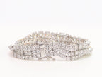 Triple Stacked CZ bracelet in platinum finish