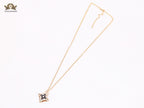 Alphabet LV Delicate Chain with Black Enamel pendant