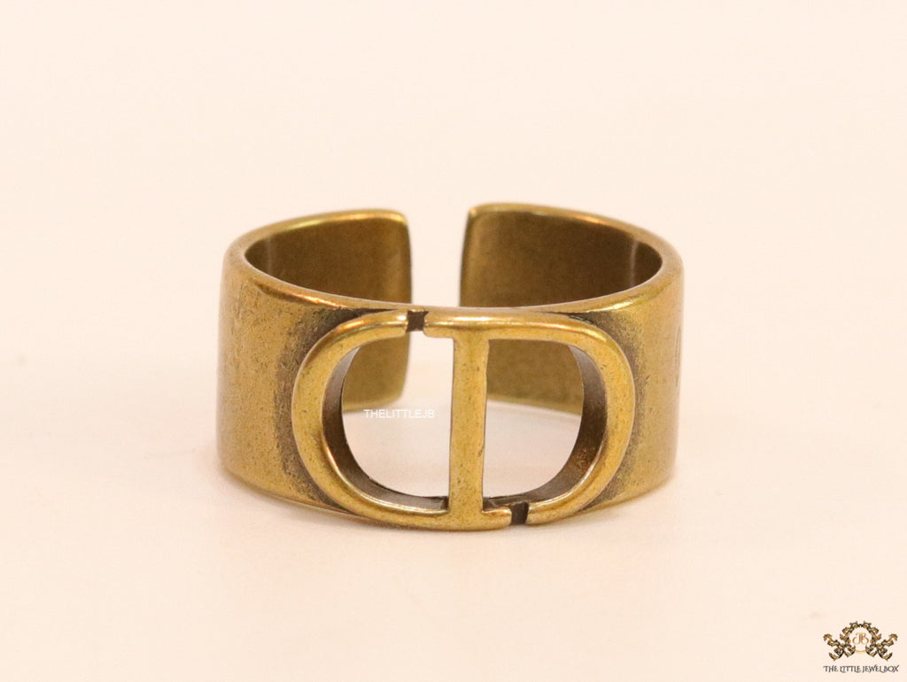Classy gold plated open ring band with alphabet initials