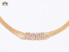 Alphabet D multi chain choker in bright Gold