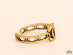 Stylish twin C motif open ring in gold plating