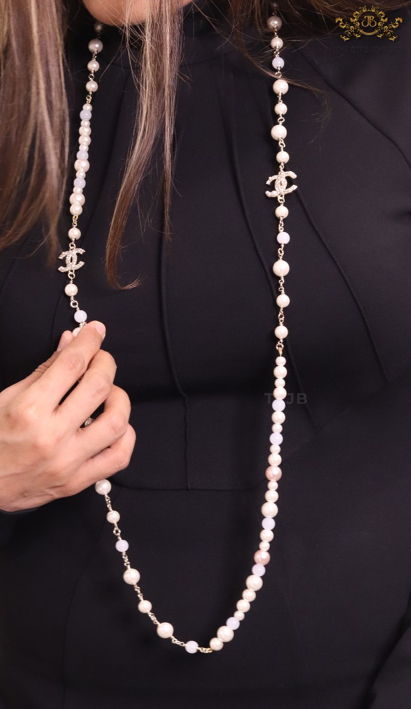 Double C small pearl chain