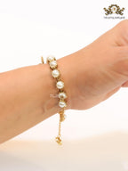 Rustic pearl and bee bracelet