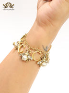 Double G bracelet with rustic charms bracelet
