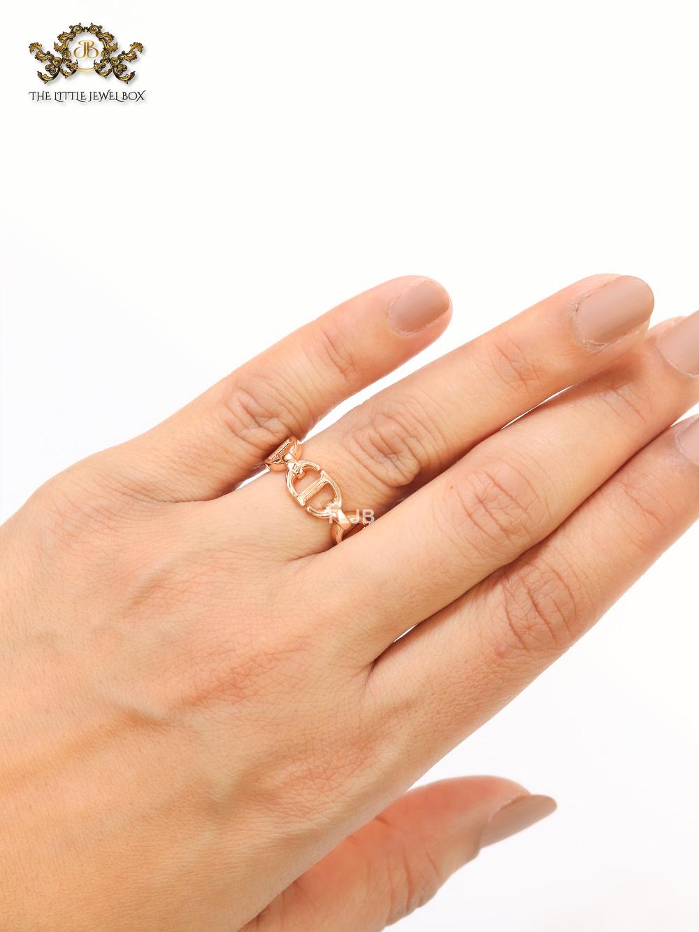 Alphabet CD rose gold plated ring