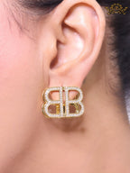 Double B CZ gold studs