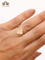 Off White MOP and cz ring