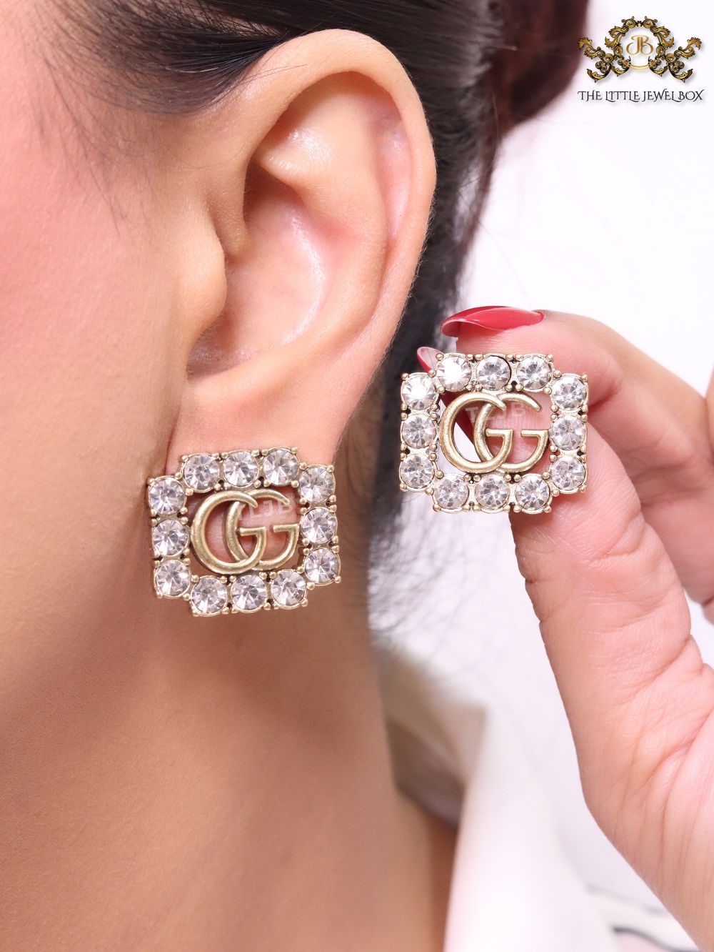 Double G rustic CZ studs