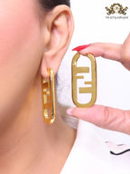 Double F gold Hoops