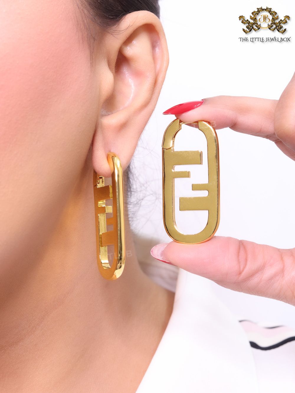 Double F gold Hoops