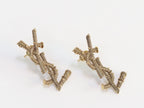 Alphabet YSL earrings in rustic look