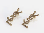 Alphabet YSL earrings in rustic look