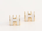 Alphabet H white studs in gold finish