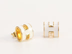 Alphabet H white studs in gold finish