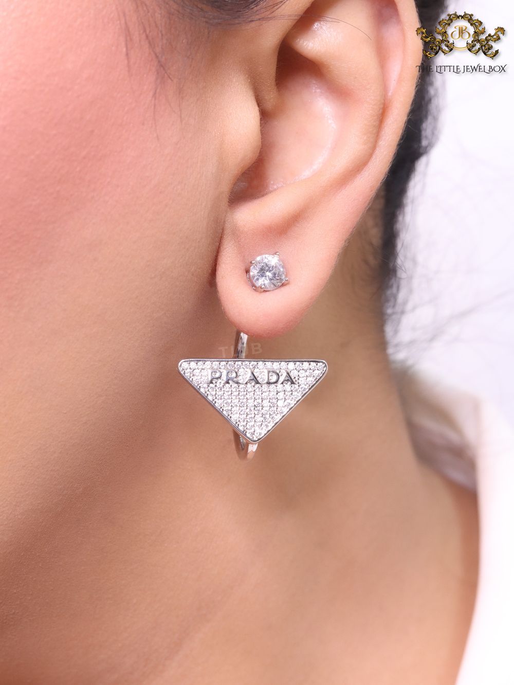 CZ platinum detachable dangles