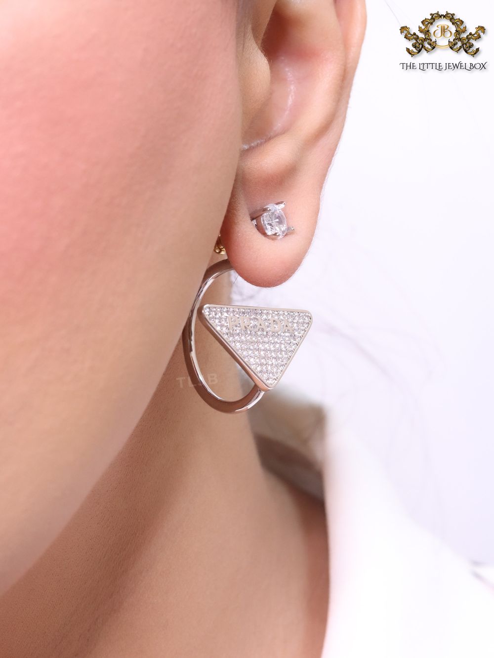 CZ platinum detachable dangles