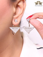 CZ platinum detachable dangles