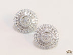 Platinum plated round cz studs