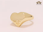 Alphabet P gold plated heart ring