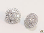 Platinum plated round cz studs