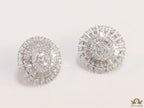 Platinum plated round cz studs
