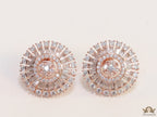 Rose gold plated round cz studs