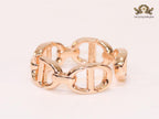 Alphabet CD rose gold plated ring