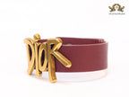 Alphabet D and cherry red belted bracelet
