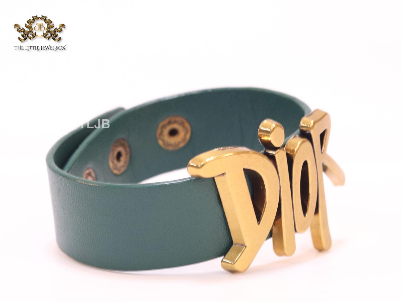 Alphabet D and green belted bracelet