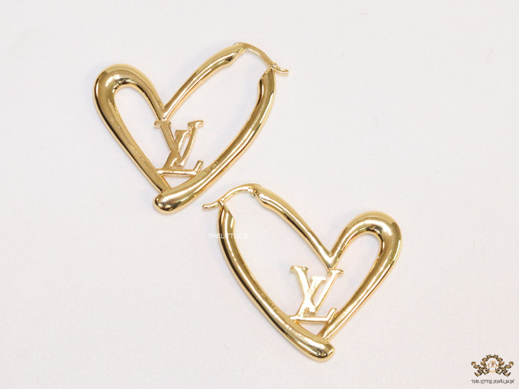 Golden heart shape hoops with alphabets