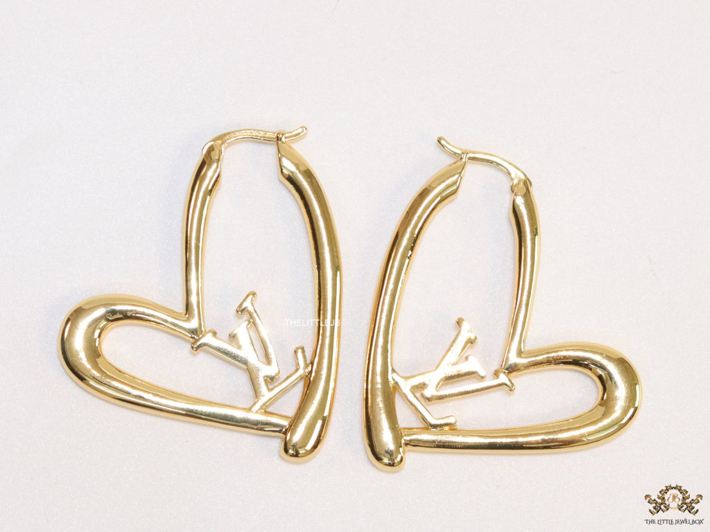Golden heart shape hoops with alphabets