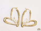 Golden heart shape hoops with alphabets