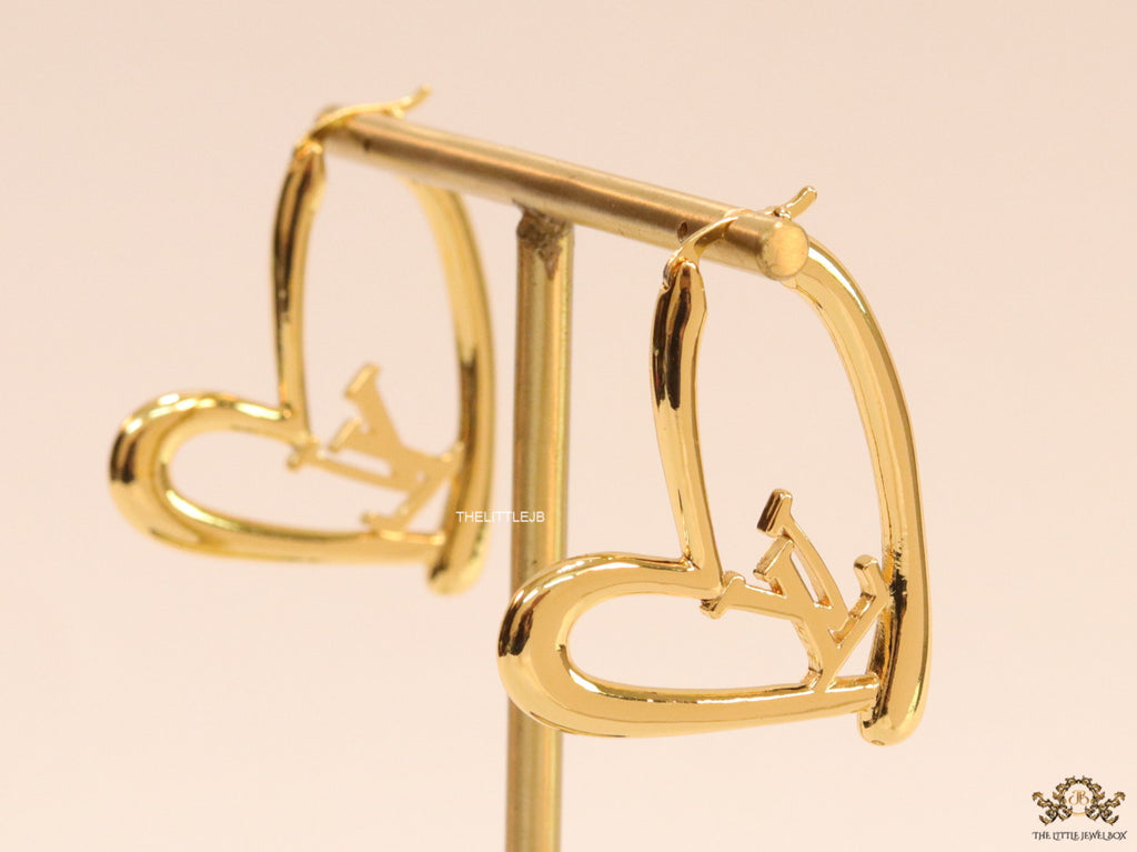 Golden heart shape hoops with alphabets