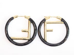 Black Alphabet F Hoops